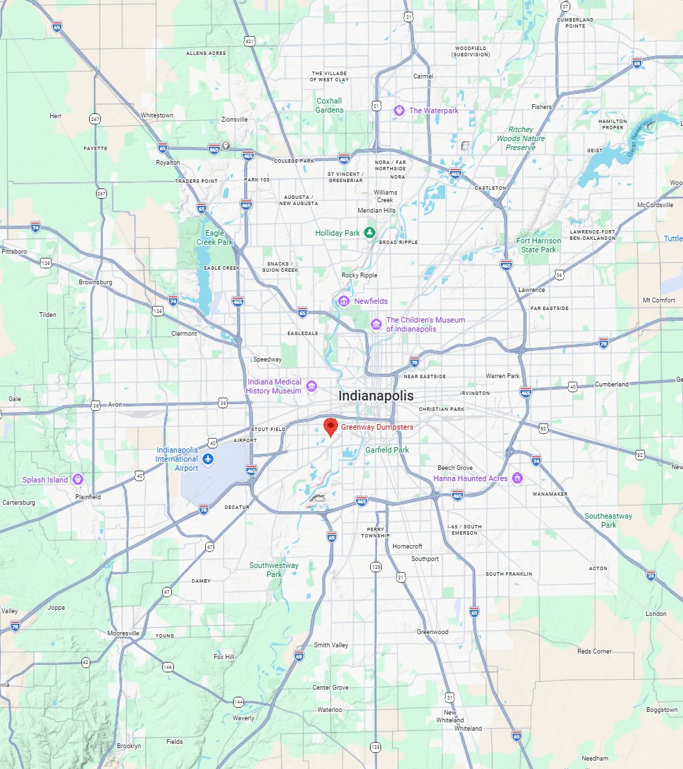 Indianapolis service area map